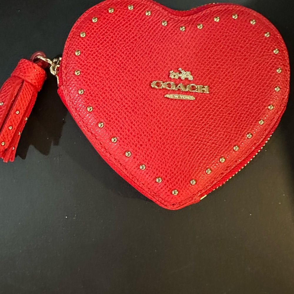 Coach Red Heart-Shaped Wallet